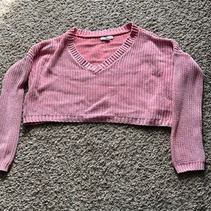 Aeropostale pink cropped sweater size M